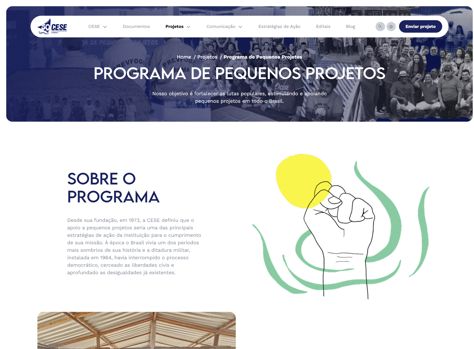 Tela Programa Pequenos Projetos
